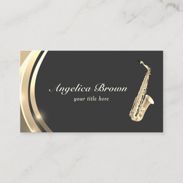 Saxophon Instrument Business Card Visitenkarte (Vorderseite)