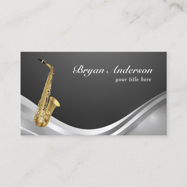 Saxophon Instrument Business Card Visitenkarte (Vorderseite)