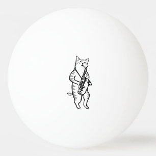 Saxophon Instrument Music Jazz Cat Golf Balls Tischtennisball