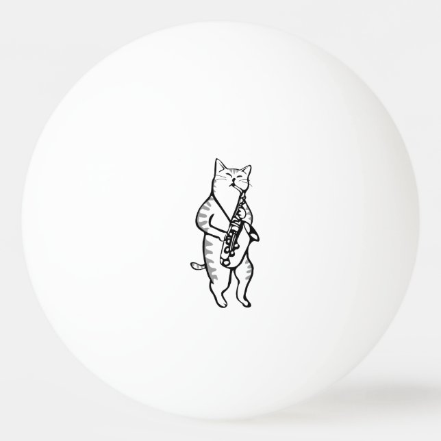 Saxophon Instrument Music Jazz Cat Golf Balls Tischtennisball (Vorderseite)