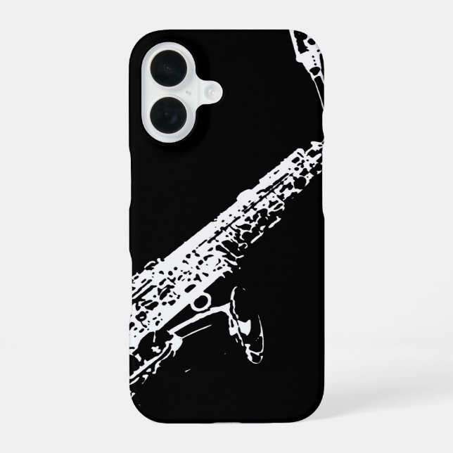 Saxophon iPhone 16 Hülle (Rückseite)