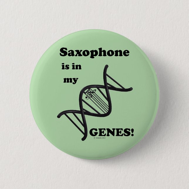 Saxophon ist in meinen Genen Button (Vorderseite)