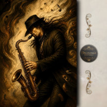 Saxophon-Jazz-Art-Decoupage mit melancholischer St