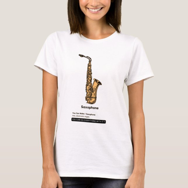 Saxophon Jazz Instrument T-Shirt (Vorderseite)