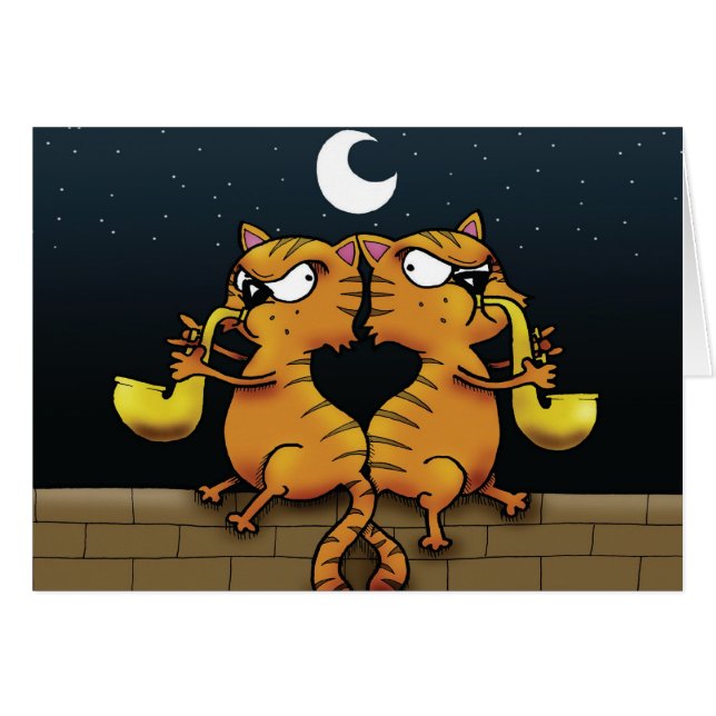 Saxophon-Jazz-Katzen (Vorderseite (Horizontal))