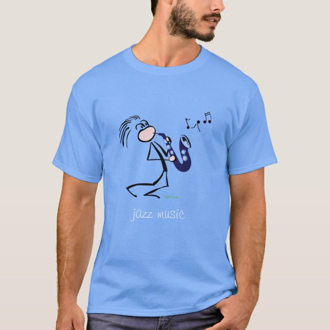 Saxophon Jazz Music T-Shirt (Vorderseite)
