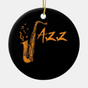 Saxophon Jazz Musikinstrument Keramik Ornament
