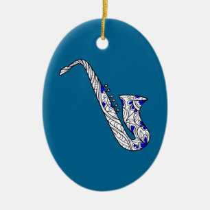 Saxophon Keramik Ornament