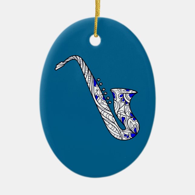 Saxophon Keramik Ornament (Vorne)