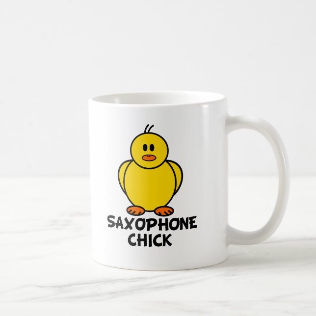 Saxophon-Küken Kaffeetasse (Rechts)