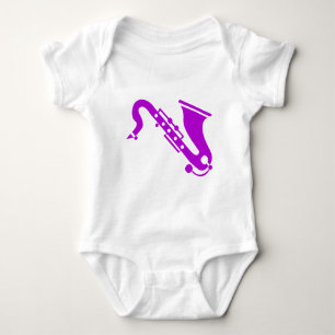 Saxophon - Lila Baby Strampler