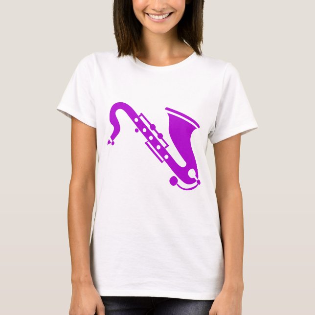 Saxophon - Lila T-Shirt (Vorderseite)
