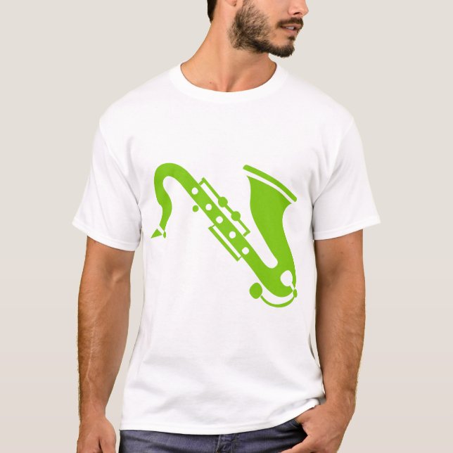 Saxophon - Martian Green T-Shirt (Vorderseite)