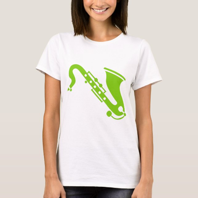 Saxophon - Martian Green T-Shirt (Vorderseite)
