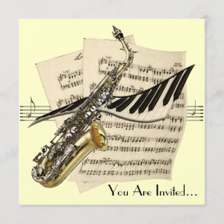 Saxophon Music Design Einladung