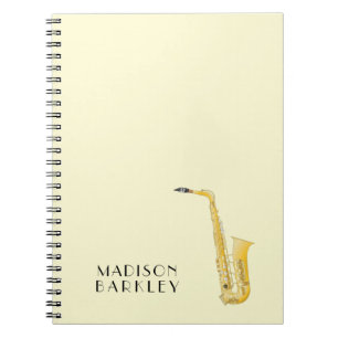 Saxophon Musician Band Teacher Notebook Notizblock