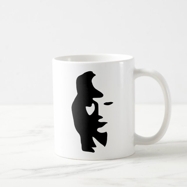 Saxophon-oder Frauen-optische Täuschung Kaffeetasse (Rechts)