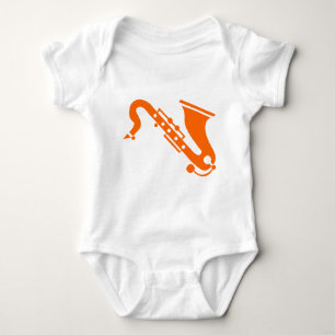Saxophon - Orange Baby Strampler