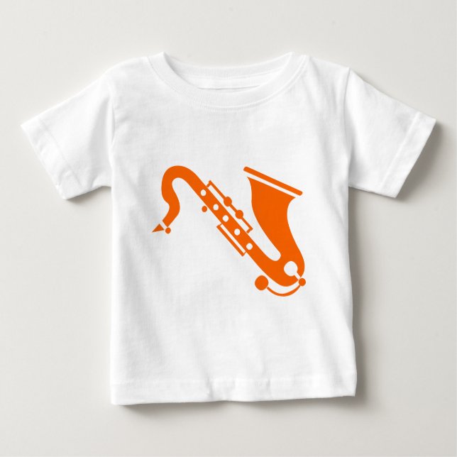 Saxophon - Orange Baby T-shirt (Vorderseite)