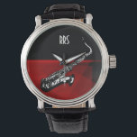 Saxophon Personalisiert Monogram Gift Watch Armbanduhr<br><div class="desc">Damit Sie die Initialen/den Namen des Empfängers personalisieren/anpassen können, wählen Sie den idealen Schriftart, die Farbe des Schriftartes oder löschen Sie ihn, falls nicht erforderlich. Erhältlich in vielen verschiedenen Stilen & Farben.</div>