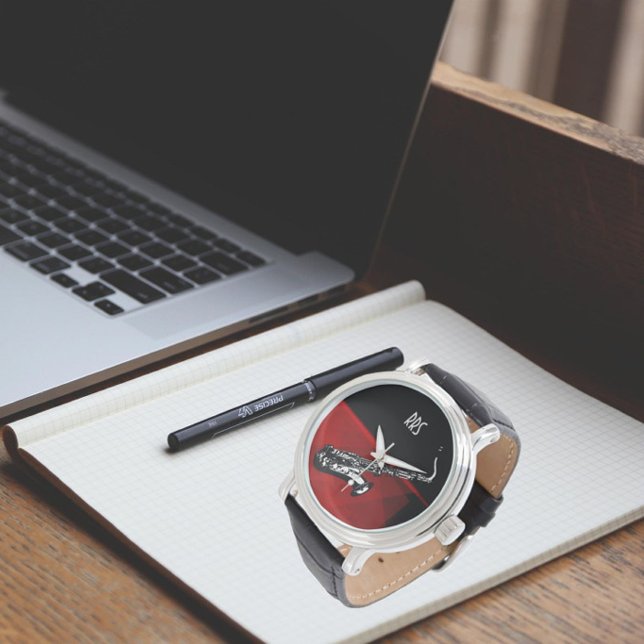 Saxophon Personalisiert Monogram Gift Watch Armbanduhr (Von Creator hochgeladen)
