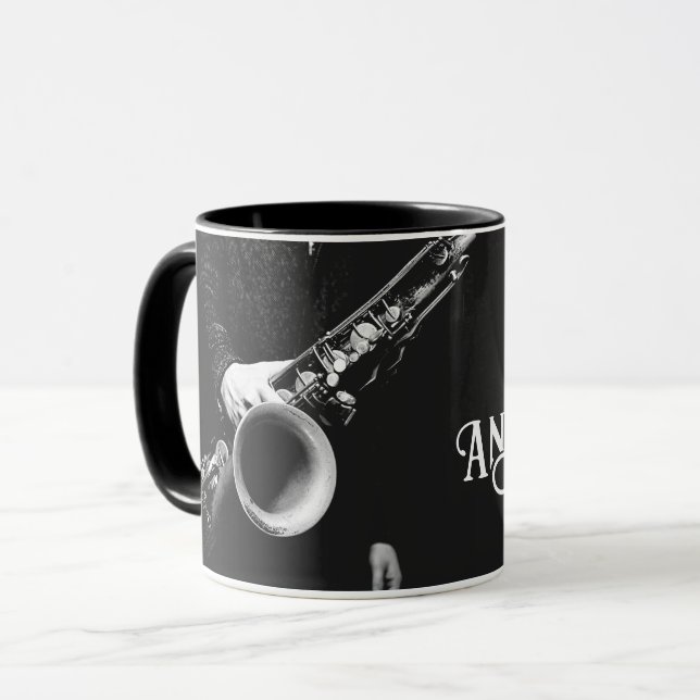 Saxophon personalisiert tasse (Vorderseite Links)