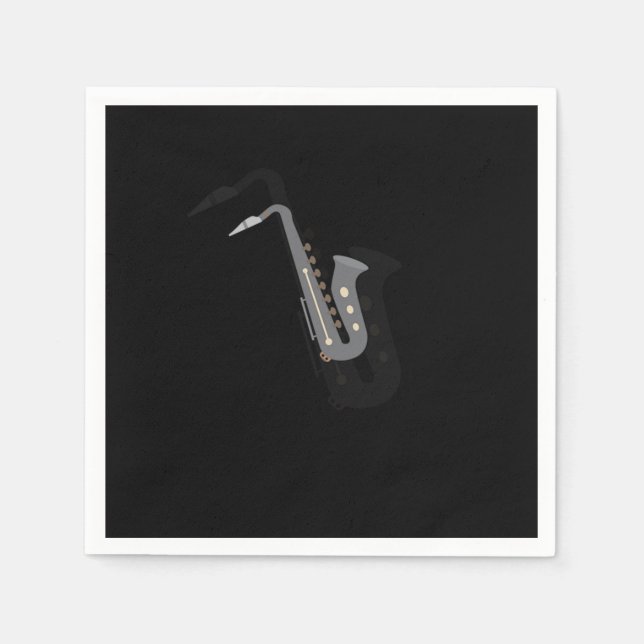 Saxophon Phantastische Musikinstrumente Woodwind A Serviette (Vorderseite)