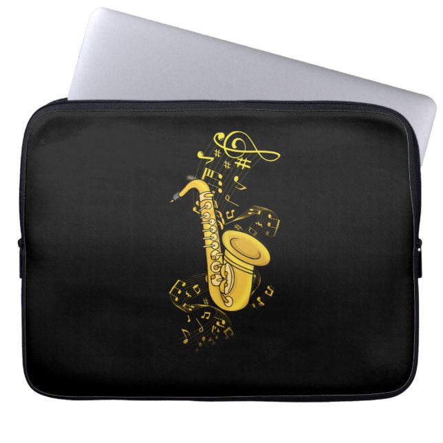 Saxophon Player Jazz Music Gift Men Big Band Laptopschutzhülle (Vorderseite)
