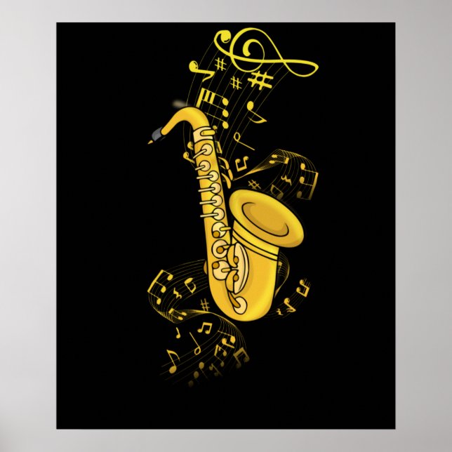 Saxophon Player Jazz Music Gift Men Big Band Poster (Vorne)