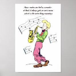 Saxophon Player Music Quotes Comic Book Art Poster