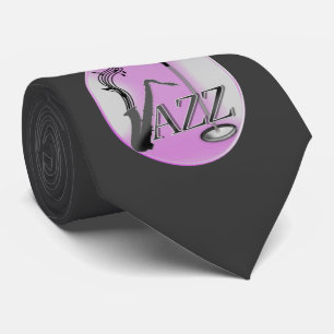 Saxophon Player Musical Notes Jazz Music Krawatte