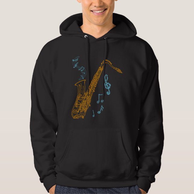 Saxophon Player Musiker Jazz Musik Hoodie (Vorderseite)