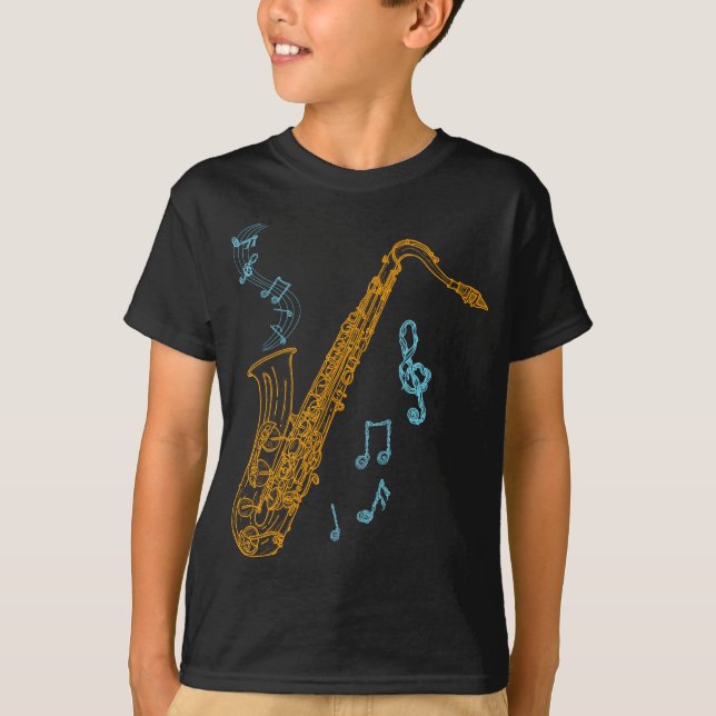 Saxophon Player Musiker Jazz Musik T-Shirt (Vorderseite)