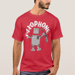 Saxophon Robot Text T-Shirt