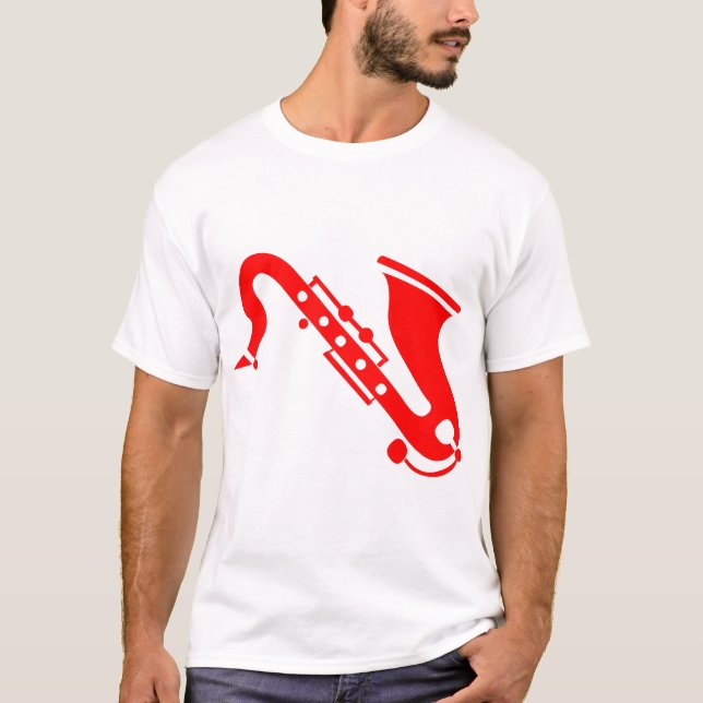 Saxophon - Rot T-Shirt (Vorderseite)