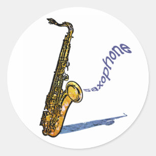 Saxophon Runder Aufkleber
