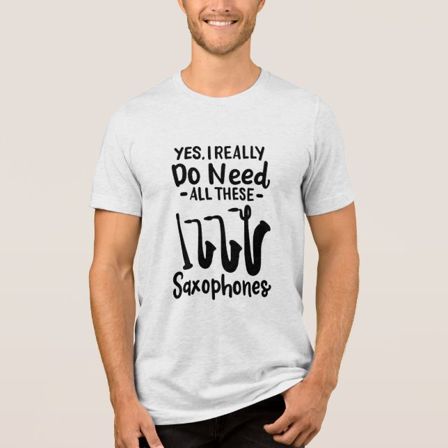 Saxophon - Saxophon - Typen Tri-Blend Shirt (Vorderseite)