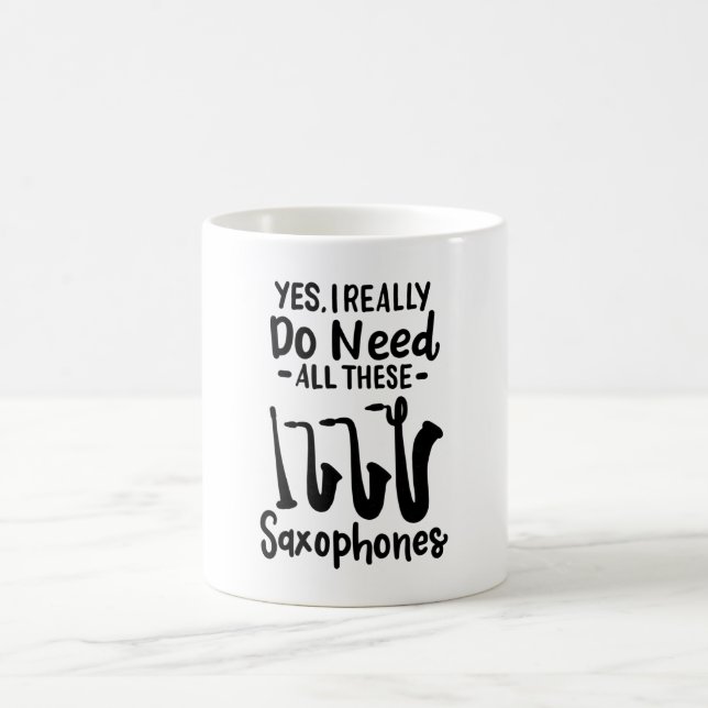 Saxophon - Saxophonarten Kaffeetasse (Mittel)