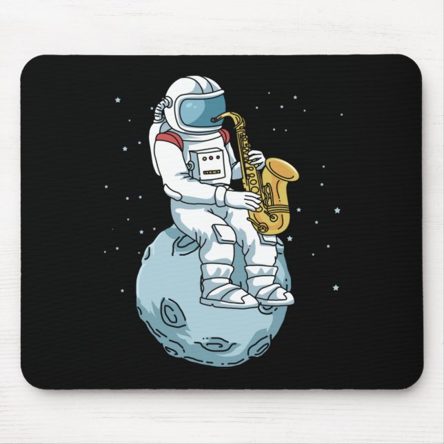 Saxophon Saxophonist gibt Jazzmusik Saxophon Mousepad (Vorne)