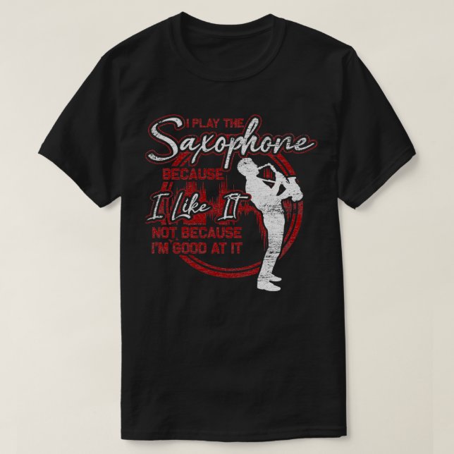 Saxophon Saxophonist Marching Band Retro T-Shirt (Design vorne)