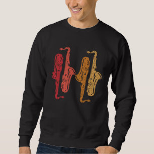 Saxophon Saxophonspieler Musik Jazz Tenor Sweatshirt