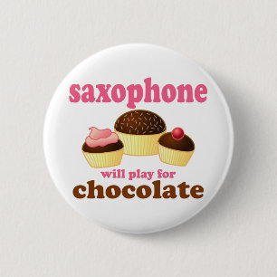 Saxophon-Schokoladen-Musik-Knopf Button