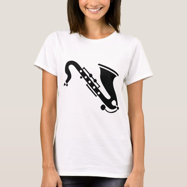 Saxophon - Schwarz T-Shirt (Vorderseite)
