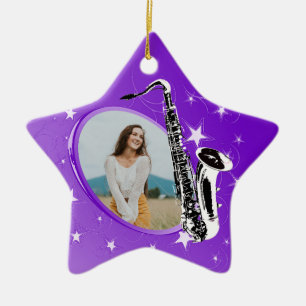 Saxophon Shining Star Foto Keramik Ornament