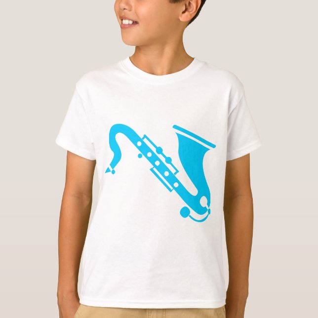 Saxophon - Sky Blue T-Shirt (Vorderseite)