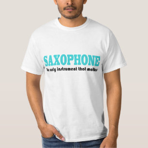 Saxophon-Slogan mit Musik-Haltung T-Shirt