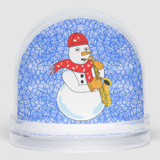 Saxophon Snowman Snow Globe Schneekugeln