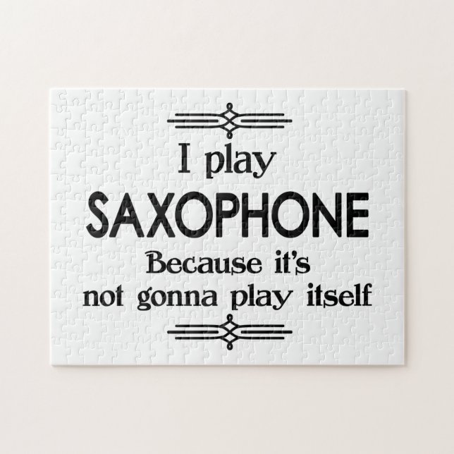 Saxophon - Spielen Sie sich selbst Funny Deko Musi Puzzle (Horizontal)