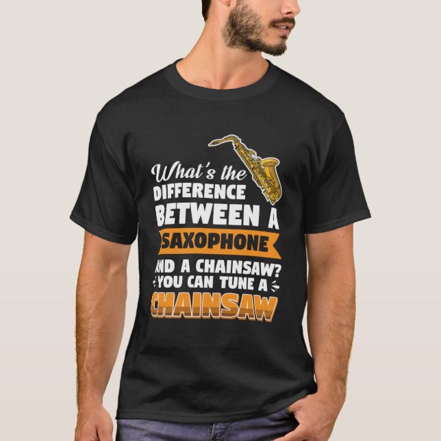 Saxophon Spieler Differenz Kettensäge Pullover Hoo (Vorderseite)