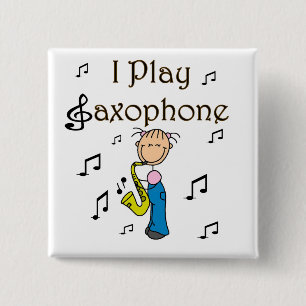 Saxophon-Spieler-Knopf Button